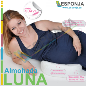Almohada LUNA para Premamas – Almohada para el Embarazo y Embarazadas, Es una Esponja Anatomica Acolchada ideal para las mamas embarazadas
