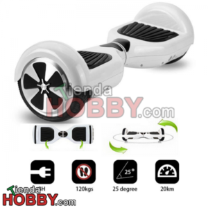 Patinete electrónico de balanceo Hoverboard en color blanco ideal para regalar niños y adultos con batería 36v