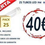 PACK DE 25 TUBOS LED T8 600MM 9W - Venturada