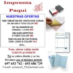 Oferta en tarjetas de visita 1000 tarjetas 30€ - La Carlota