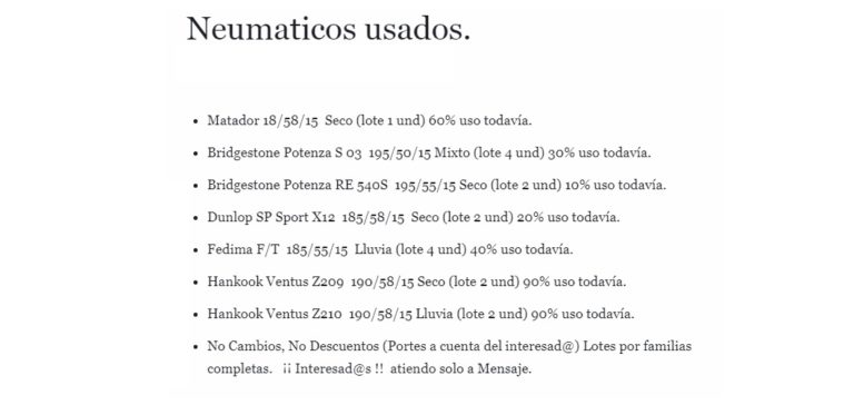 N1 (#ID:14443-14444-medium_large)  Neumático Usado. de la categoria + Llantas / Neumaticos y que se encuentra en Oviedo, ﻿Usado, 0,00, con identificador unico - Resumen de imagenes, fotos, fotografias, fotogramas y medios visuales correspondientes al anuncio clasificado como #ID:14443