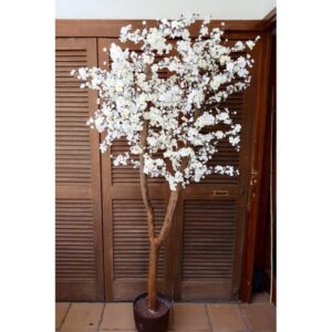 Arbol almendro de flor blanca artificial de 190cm