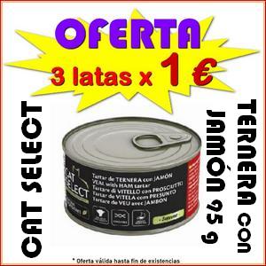 Oferta: Lote de 3 Latas Cat Select Ternera + Jamón