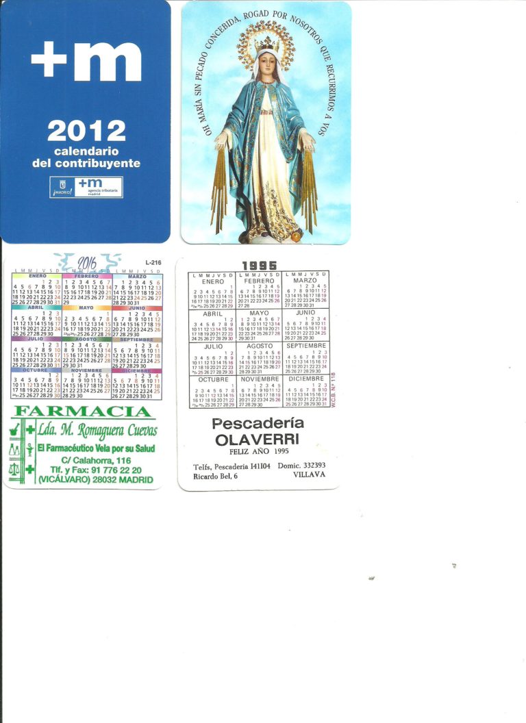 N2 (#ID:25062-25064-medium_large)  Calendarios de bolsillo de la categoria Calendarios y que se encuentra en Madrid, ﻿Nuevo, Consultar, con identificador unico - Resumen de imagenes, fotos, fotografias, fotogramas y medios visuales correspondientes al anuncio clasificado como #ID:25062
