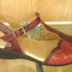 Sandalia de piel roja en ancho especial plantilla mullida calidad muy buena - Torrevieja