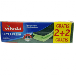 Vileda estropajo fibra verde salvauñas anti bacterias Ultra Fresh 2 + 2 GRATIS