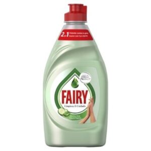 Fairy limpieza y cuidado detergente lavavajillas a mano con Aloe Vera & Pepino 340 ml