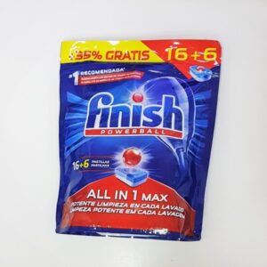 Finish Powerball All in One pastillas detergente lavavajillas 22 Unidades