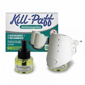 Kill-paff insecticida antimosquitos eléctrico 2 aparato difusor + 2 recambios líquidos