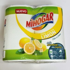 Mihogar Limón rollo Papel de Cocina perfumado dos capas 2 Unidades