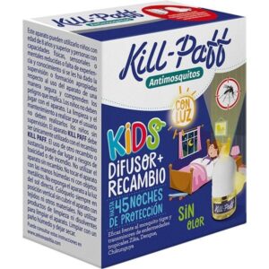 Kill-Paff Kids insecticida antimosquitos eléctrico Difusor + Recambio 45 noches