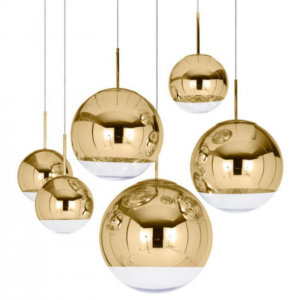 Lámpara CERCHIO, colgante, cristal, dorado – transparente, 30 cms de diámetro