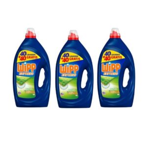 Wipp Express Gel Azul Limpieza Profunda detergente ropa líquido 80 lavados Pack 3 Unidades