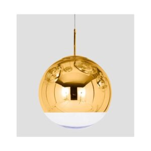 Lámpara CERCHIO, colgante, cristal, dorado – transparente, 40 cms de diámetro