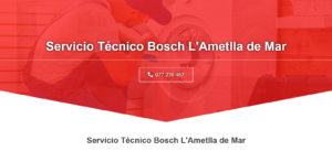 Servicio Técnico Bosch L’Ametlla de Mar 977208381