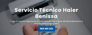 Servicio Técnico Haier Benissa 965217105