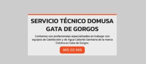 Servicio Técnico Domusa Gata de Gorgos Tlf: 965217105