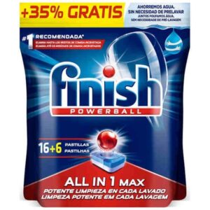 Finish PowerBall All in 1 pastillas detergente lavavajillas 22 cápsulas